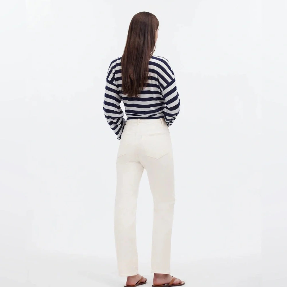 💜 NWT Madewell Tile White The Petite '90s Straight Jean Size 29P - Picture 4 of 11